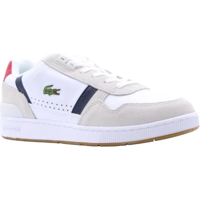 Afbeelding van Lacoste Tclip Sneakers laag, Heren, Maat: 41, White/navy/red Leer