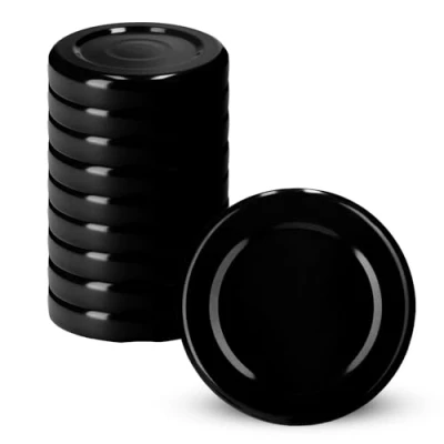 Afbeelding van KADAX 10 stuks schroefdeksels voor potten van 38 mm metaal zwart