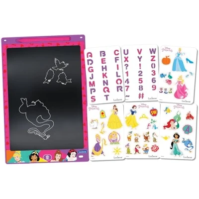 Afbeelding van Lexibook, Disney prinsessen, magische leisteen, artistiek en creatief speelgoed voor meisjes jongens, kleurrijke tekeningen, 28 cm display, inclusief 1 pen 6 sjablonen, roze, CRT10DP