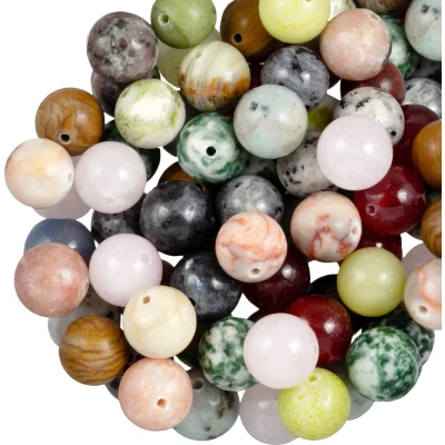 Afbeelding van Kralenmix Natuursteen Kralen (10 mm) Mixed Stone (100 gram / ca. 65 stuks)