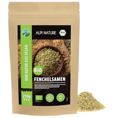 Image de Alpi Nature Graines de Fenouil bio 250g, Graine Entière pour la Cuisine et le Thé