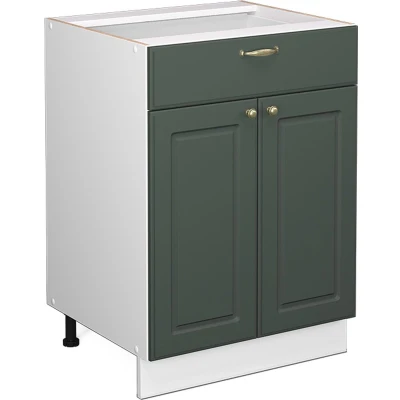 Afbeelding van Vicco Badkamerkast Fame Line, Groen Goud Landhuis/Wit, 60 x 81.6 cm met lade, zonder werkblad