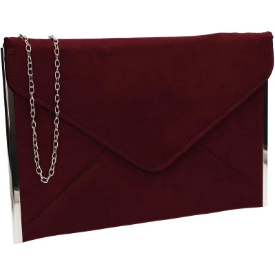 Afbeelding van SwankySwans Louis clutch voor dames, suède Rood (bordeaux), (Bordeaux)