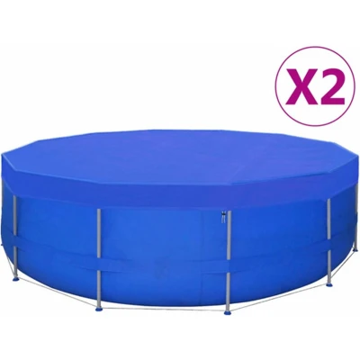Afbeelding van VidaXL Zwembadhoezen 2 st rond 90 g/m² 460 cm PE