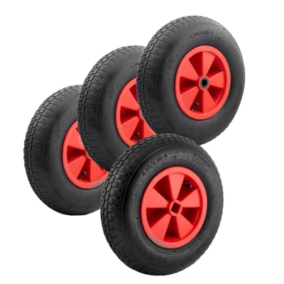 Afbeelding van Set met 4 skelterwielen 4.80/4.00 8 incl. 1x vierkant naafgat