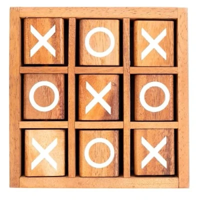 Afbeelding van Engelhart 350380 De houten morpion tic tac toe, XO game logica spel familiespel milieuvriendelijk 14 cm x 4