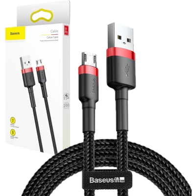 Afbeelding van Kabel Micro USB Baseus Cafule 1,5A 2m (rood &amp; zwart)