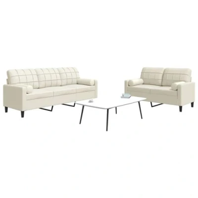 Image de vidaXL Ensemble de canapés 2 pcs avec coussins et traversins velours3278499