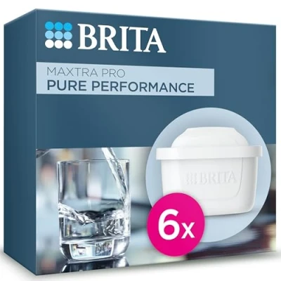 Afbeelding van BRITA Maxtra Pro All in One filterpatronen, 6 stuks, originele navulverpakking vermindert onzuiverheden, chloor, pesticiden en kalk voor leidingwater met betere smaak