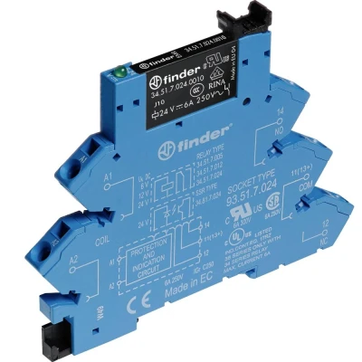 Afbeelding van Finder 38.61.0.048.0060 Koppelrelais 48 V DC/AC 6 A 1x wisselcontact 10 stuk(s)