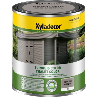 Afbeelding van Xyladecor Color houtbeits tuinhuis 1l mistral grijs