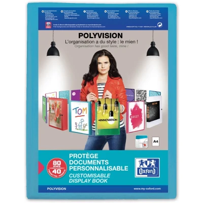 Afbeelding van Showalbum Oxford Polyvision A4 40 tassen PP blauw