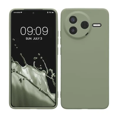 Afbeelding van kwmobile telefoonhoesje geschikt voor Xiaomi Poco F7 Pro Hoesje smartphone Precisie camera uitsnede In grijsgroen