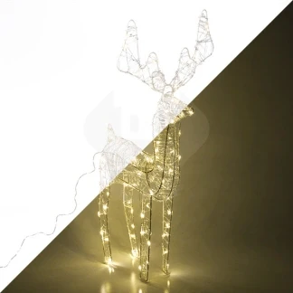 Afbeelding van Kerstfiguur rendier 80 cm (80 LEDs, Binnen/Buiten)
