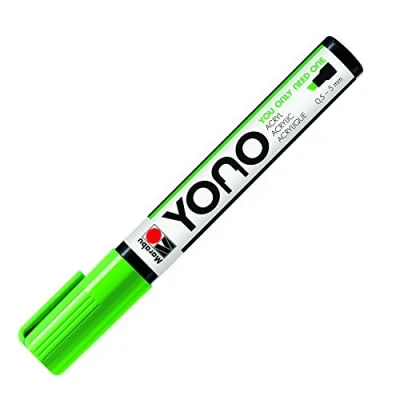 Afbeelding van Marabu 12400102061 YONO Reseda 061 multifunctionele acrylmarker met Japanse wigvormige punt op waterbasis, lichtecht en waterdicht, voor bijna alle ondergronden, 0,5 5 mm