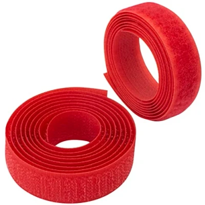 Afbeelding van AERZETIX C65884 Klittenband/rol 16 mm 1 meter zelfgrijpend Organizer/Kabelbinder Bevestigingsband kledingzak riem Kleur: rood Polyamide en Polyester