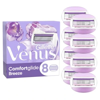 Image de Venus Gillette ComfortGlide Breeze Lot de 8 lames rasoir rechange pour femme (l&#039;emballage peut varier)