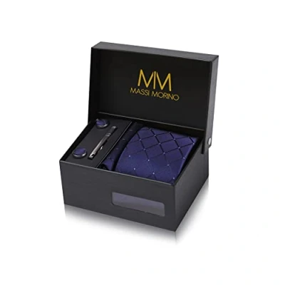 Afbeelding van Massi Morino SET Stropdas, Heren, Maat: One Size, Blau quadrat