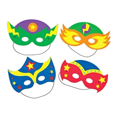 Afbeelding van Baker Ross Maskers van heldenschuim (4 stuks) knutselset voor kunstactiviteiten kinderen, meerkleurig, maat 23 cm 35