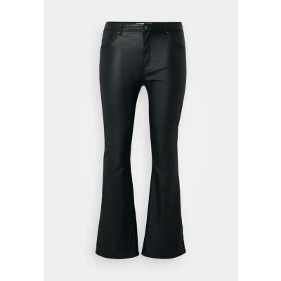 Afbeelding van ONLY Carmakoma Carblush Flared Coated Broek, Dames, Maat: 42x32, Black