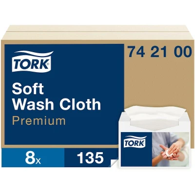 Afbeelding van TORK 742100 zachte wasdoek 1 laags wit (135 st.)