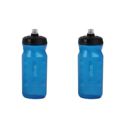 Afbeelding van ZEFAL Sense Soft 65 drinkfles voor fiets en mountainbike, set van 2 zachte geurloze sportflessen, BPA vrij, siliconen speen, blauw, transparant, x 650 ml
