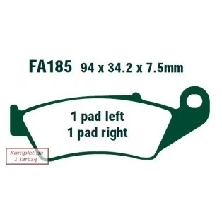Afbeelding van EBC Brakes FA185R Remblokkenset