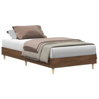 Afbeelding van vidaXL Bedframe zonder matras 90x190 cm spaanplaat bruin eikenkleurig