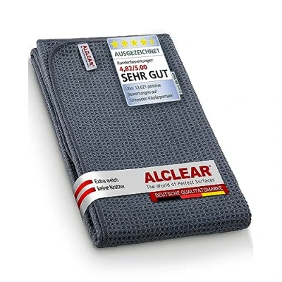 Afbeelding van ALCLEAR France 820901MFI Microvezeldoek, drogerwonder, ideaal voor glazen, servies, auto en motorfiets, 80 x 55 cm, donkerantraciet, Duits kwaliteitsproduct