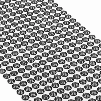 Afbeelding van Movoja 504 stuks ronde glittersteentjes 6 mm zelfklevend om te versieren en knutselen, decoratieve stenen op plakken, zwart
