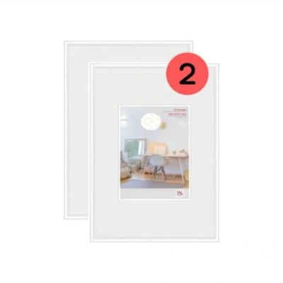 Afbeelding van Walther Design Lot van 2 frames KVX342WD New Lifestyle fotolijsten set 2, kunststof met acrylglas, 29,7 x 42 cm, wit