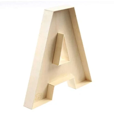 Afbeelding van Brievenbus A om te vullen, hout, 22 cm, holle letters tot Z