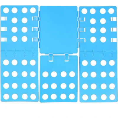 Afbeelding van Relaxdays Vouwplank 68 x 57 cm vouwhulp voor t shirts of hemden kledingvouwer blauw
