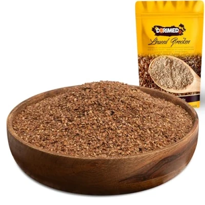 Afbeelding van Geplette lijnzaad, 1 kg, 100% natuurlijke oorsprong, bruine graanzaden, ideaal voor recepten, geschikt vegetariërs en veganisten.
