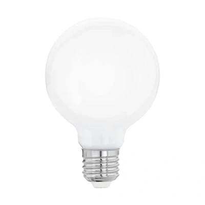 Afbeelding van EGLO Globe E27 Ledlamp, Milky van ondoorzichtig glas, 9 watt (komt overeen met 75 watt), 1055 lumen, warm wit, 2700 Kelvin, G80, Ø 8 cm