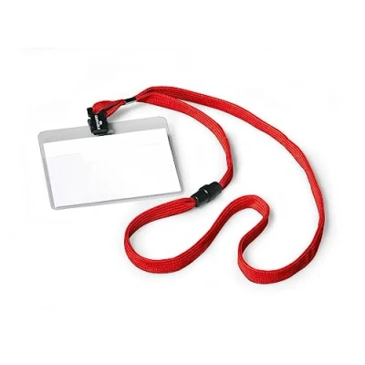 Afbeelding van Durable badge met textielband rood