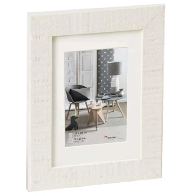 Image de walther design cadre photo blanc polaire 13 x 18 cm avec passe partout, Home en bois HO318V