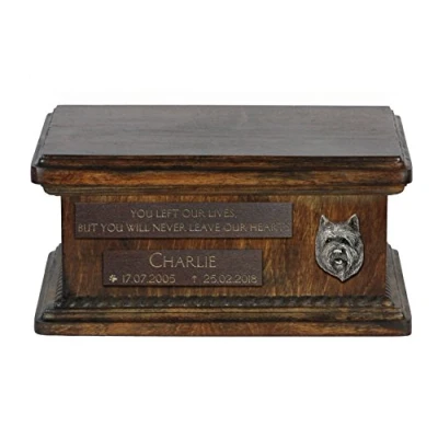 Afbeelding van Cairn Terrier II Houten urn hond voor hondenas met persoonlijke gravure