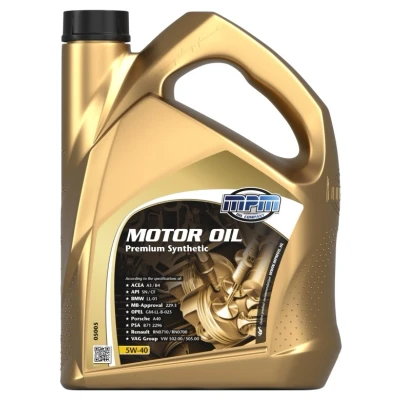 Afbeelding van Mpm Premium Synthetic 5W 40 5L Motorolie 05005 VOLKSWAGEN: Golf 7, 5, Polo IV Hatchback, BMW: 3 Saloon, Touring, 1 Hatchback