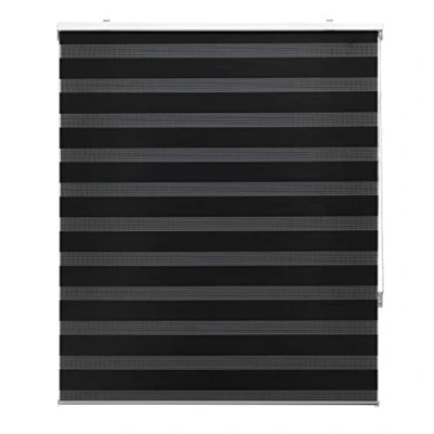 Afbeelding van Blindecor Raamschort, rolgordijn, dag en nacht, dubbellaags, zwart, 105 x 250 cm, afmetingen van de stof, 102 245 cm