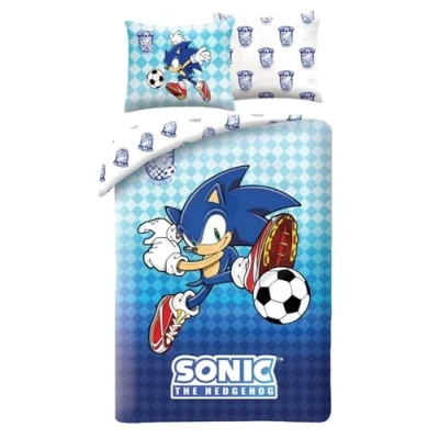 Afbeelding van Sonic the Hedghog Dekbedovertrek, Voetbal Eenpersoons 140 x 200 + 70 90 cm Polyester
