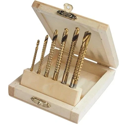 Afbeelding van M54606 HSS Metalen freesboorset 6 delig 3 mm, 4 5 6.5 8 mm TiN Cilinderschacht 1 set(s)