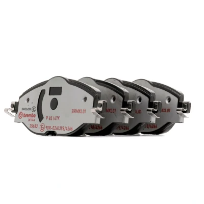 Afbeelding van BREMBO P 85 147X Remblokkenset Geschikt voor slijtage waarschuwingscontact Met remzadelschroef Zonder toebehoren VOLKSWAGEN: Polo VI, Golf 7 Variant