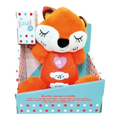 Afbeelding van Vos Knuffeldier met Licht en Geluid Tachan Oranje Knuffel Inclusief Batterijen