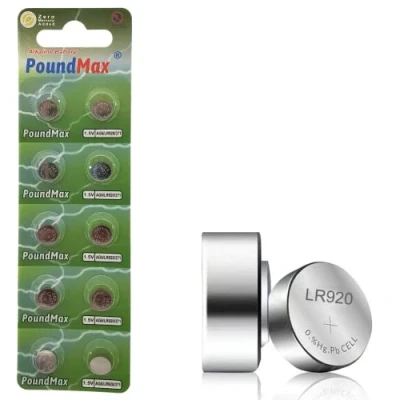Afbeelding van 10 x AG6 (LR69, LR920 / LR921, 371) 1,5 V PoundMax alkaline knopcel batterijen 1 stuks