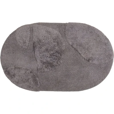 Afbeelding van Veer Carpets Badmat Boaz Grey Ovaal 60 x 100 cm