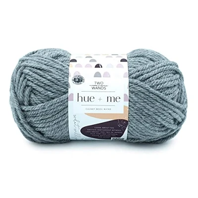Afbeelding van Lion Brand Hue + Me Wol voor breien, haken en knutselen, volumineus dik, acrylgaren, zacht wol, cement (1 kluwen)