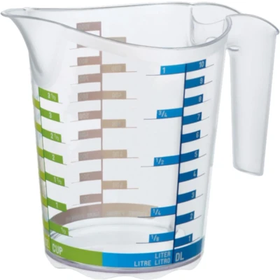 Afbeelding van Rotho Domino Maatbeker 1L Transparant