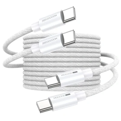 Afbeelding van MOGOOD 2 stuks 240 W USB C naar kabel m/2 m snel opladen voor iPhone 15 Pro Max, MacBook M2, Air iPad Pro, Ultra enz