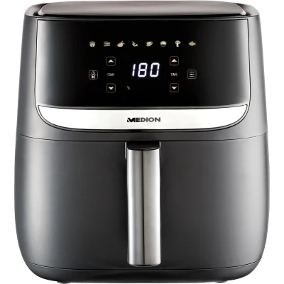 Afbeelding van Medion E50 XL Airfryer Heteluchtfriteuse 5,7L Inhoud Olievrij Frituren 8 Automatische Programma&#039;s 1700 Watt Zwart